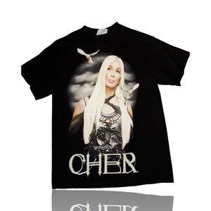 Vintage Cher Farewell Tour 2002 Black Graphic T-Shirt Size M Unisex